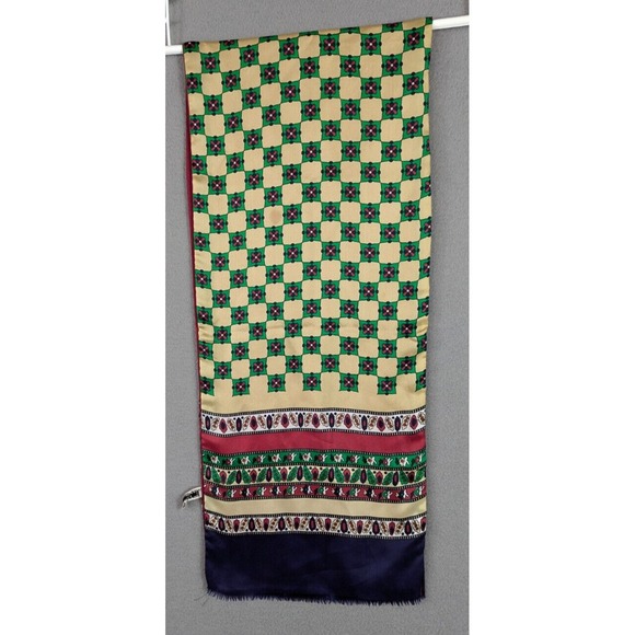 Bloomingdale Unisex Scarf 100% Pure Silk Multicolor Floral Made in Italy Winter - Picture 4 of 8